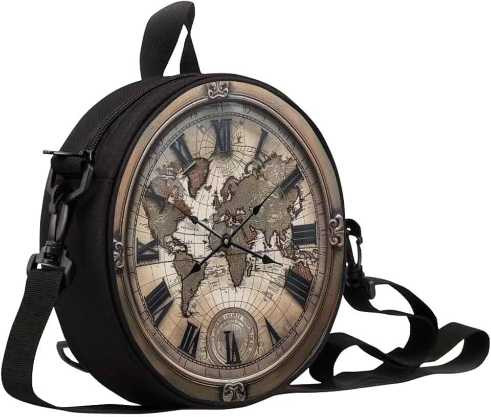 Bolsa feminina em formato de relógio redondo com zíper para mulheres, bolsa de ombro, presente para mãe e namorada