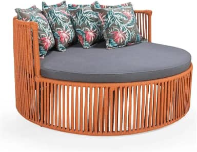 Chaise Sofá Maitê de Corda Náutica Jardim Area de Lazer Varanda Decorativa Moderna