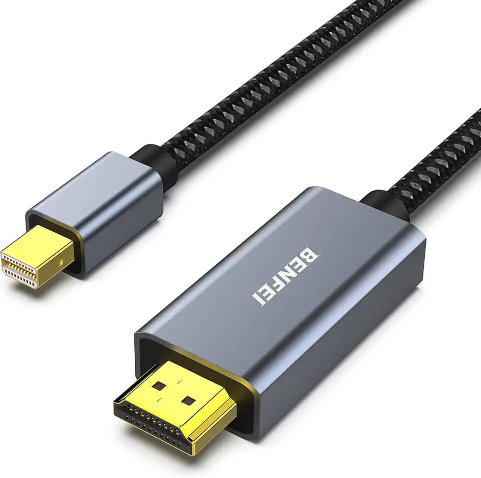 BENFEI Cabo Mini DisplayPort para HDMI 1,8 m [4K @30Hz, revestimento de alumínio, nylon trançado] compatível com MacBook Air/Pro, Microsoft Surface Pro/Dock, monitor, projetor e mais
