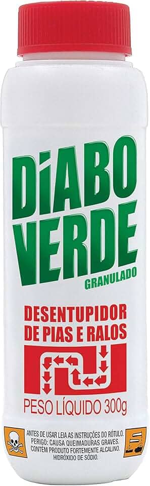 Desentupidor de Pias e Ralos Granulado 300g, Diabo Verde