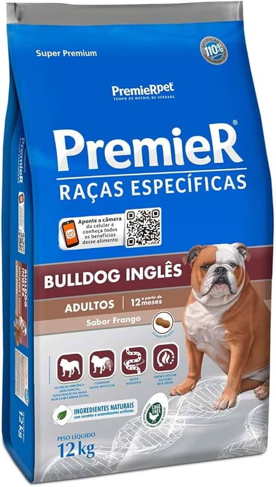 Ração Premier Raças Específicas Bulldog para Cães Adultos, 12kg Premier Pet Raça Adulto,
