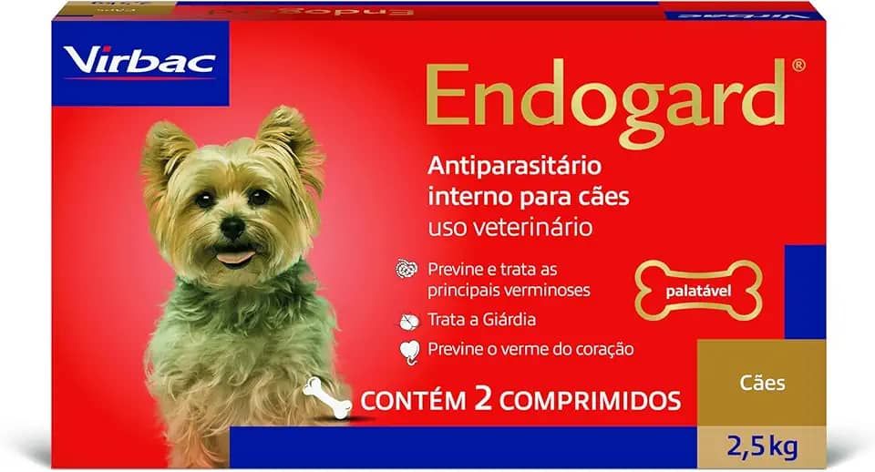 Virbac Endogard Vermífugo para Cães até 2,5 kg com 2 Comprimidos