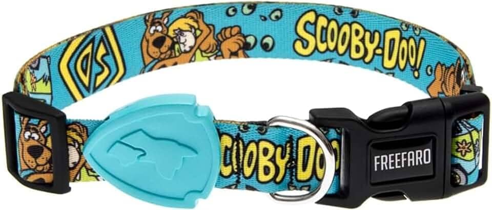 FreeFaro - Coleira Coleira Scooby 2023 - P | Ajustável, Poliéster Resistente, Fecho Seguro com 4 Pontos, Tecnologia inTransfer para Cores Vivas – Diversos Tamanhos