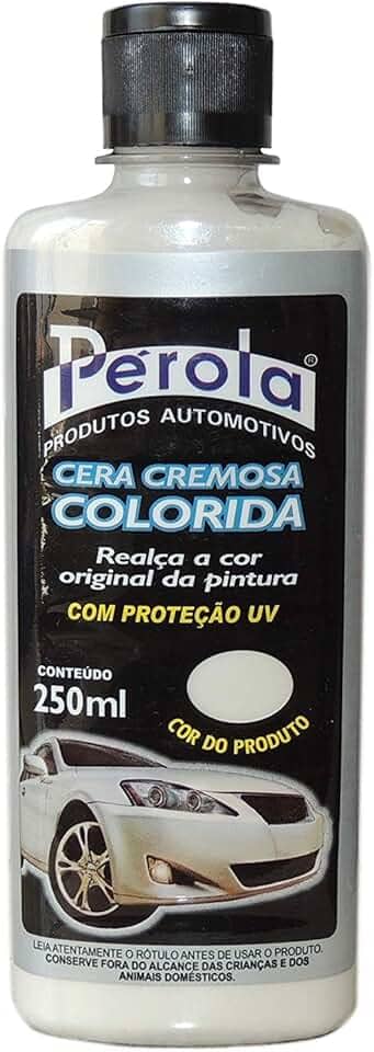 Cera Automotiva Cremosa Colorida Branco Proteção Uv Carro