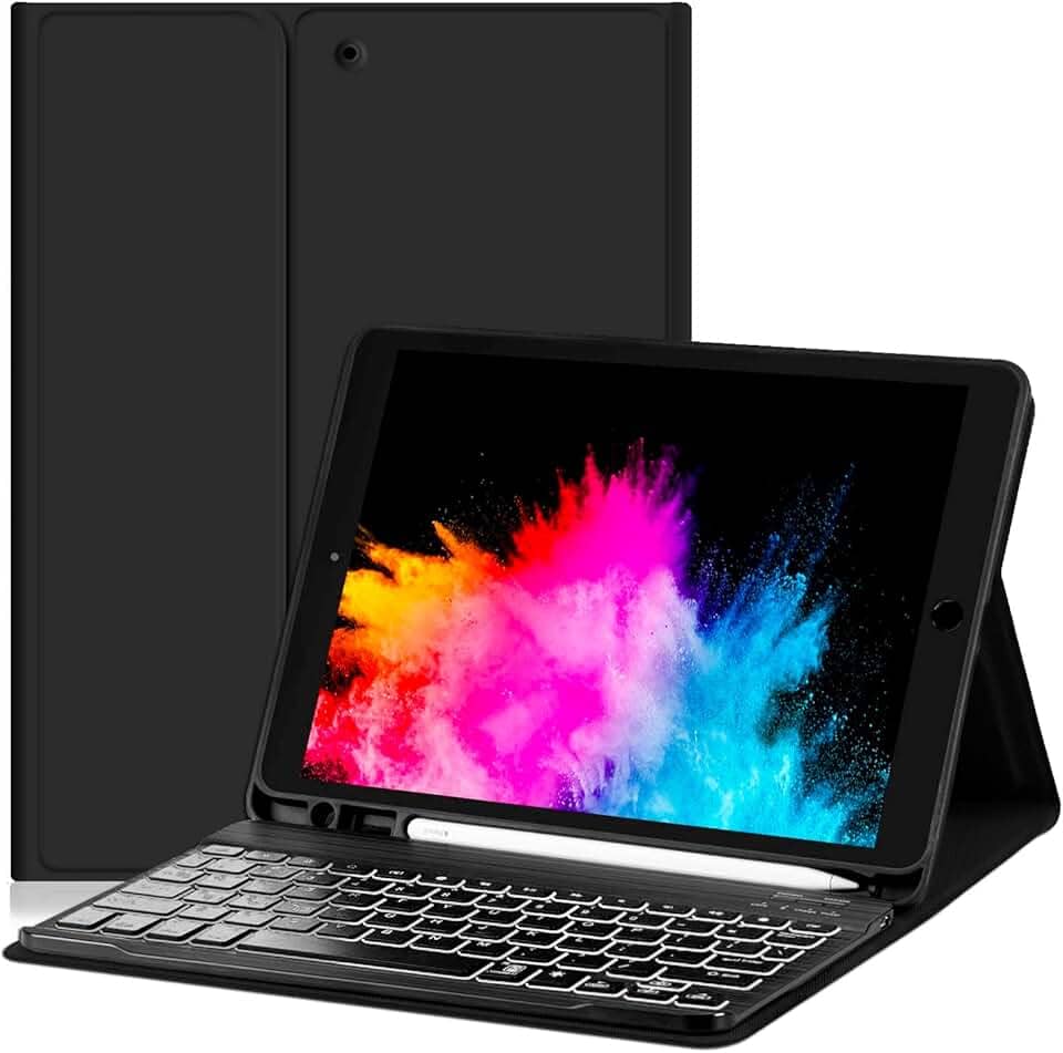 WB Capa iPad 7a, 8a e 9a Geração com Teclado e Compart. para Pencil Preta