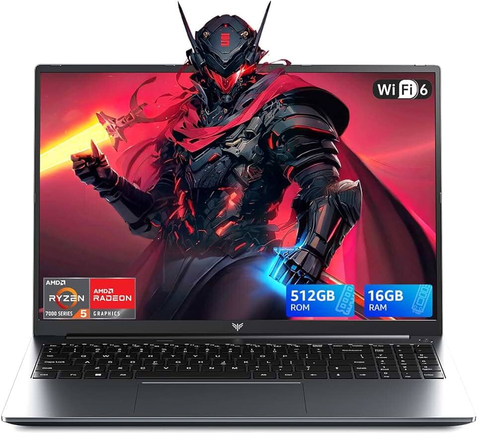 Laptop, laptop 2025, D Ryzen 5 7430U (até 4,3 GHz), 16 GB RAM 512 GB NVMe SSD, laptop IPS de 15,6 polegadas WiFi 6, teclado numérico, laptops domésticos, laptops de escritório, HDMI tipo-C