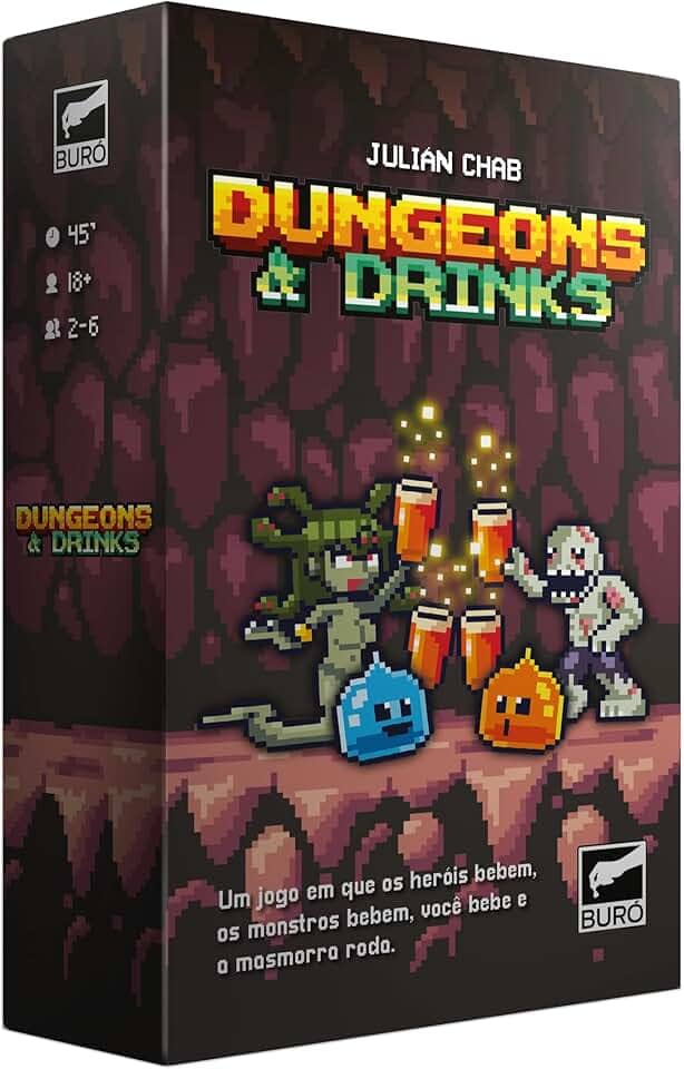 Buró, Dungeons & Drinks, Jogo de Cartas Divertido para Amigos, 2-6 jogadores