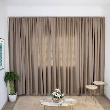 Cortina Blackout Sanca Trilho Suíço 3,00m X 2,70m Veda Luz (Avelã)