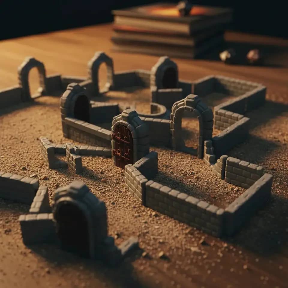 Cenario Rpg Muros Modulares Portas Dungeon Dragons 95 Pç D&d