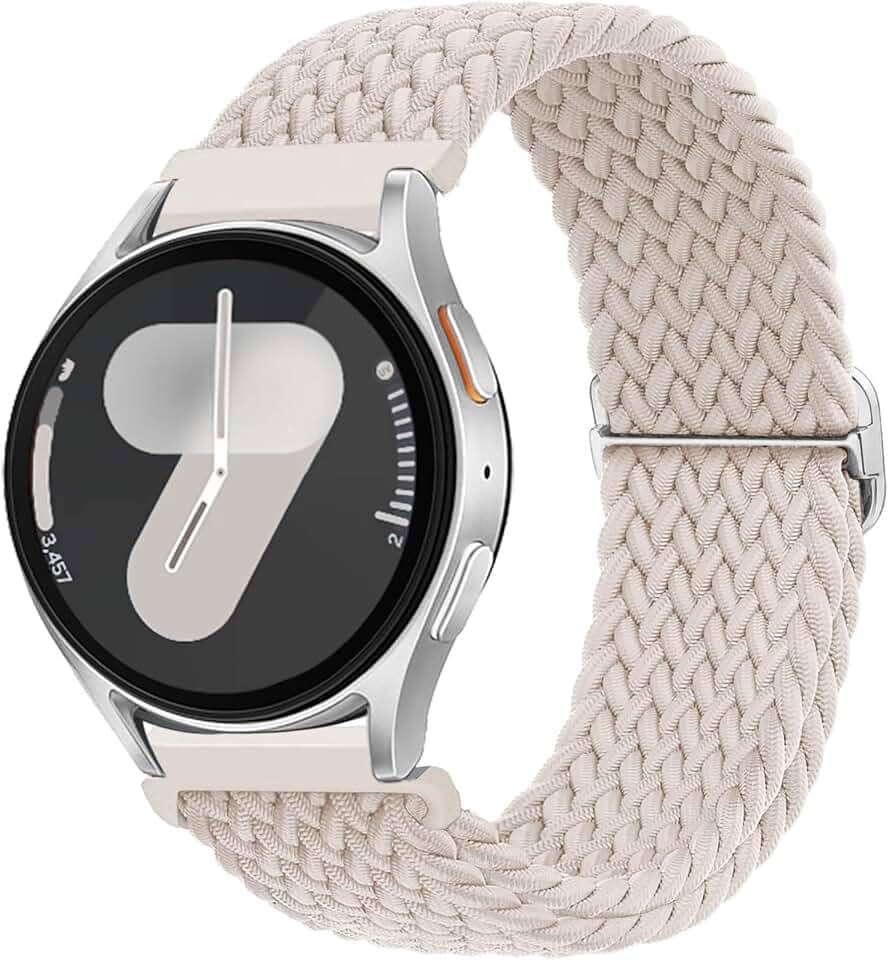 Pulseiras de relógio trançadas elásticas de 20 mm e 22 mm para Samsung Galaxy Watch 7/6/5/4/FE de 40 mm e 44 mm/Watch 6e 4 Classic de 42 mm, 46 mm, 43 mm e 47 mm/5 Pro 45 mm/3 41 mm/Active 2, pulseira