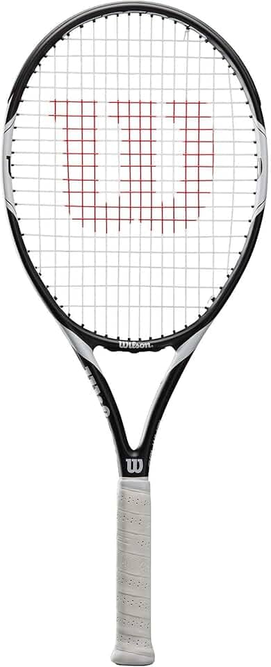 Wilson Raquete de tênis, Federer Team 105, unissex, jogadores iniciantes e intermediários, tamanho L2, branco/preto, WRT30730U2
