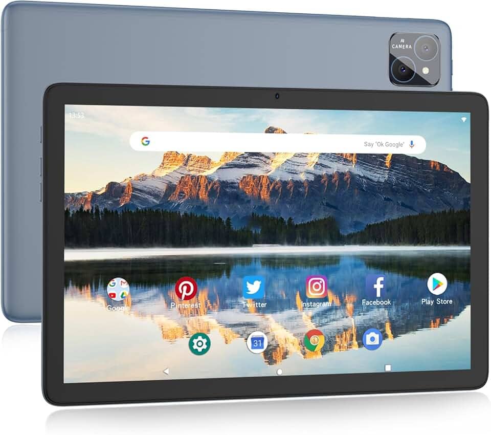 Tablet PRITOM TAB11, 10 polegadas, Octa-Core, Android, 128 GB, Wi-Fi 6, Tela HD IPS, Câmera Dupla, Bluetooth, FM, USB C, com Capa