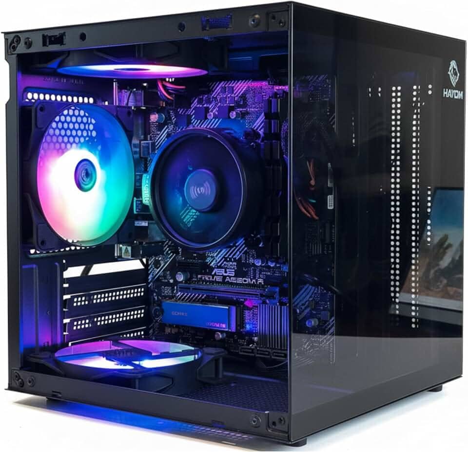 PC Gamer Ryzen 5 5600GT com Placa Mãe A520, 16GB DDR4 Dual Channel, SSD M.2 512GB NVMe, Fonte 600W, Gabinete Aquário Compacto com 3 Fans RGB