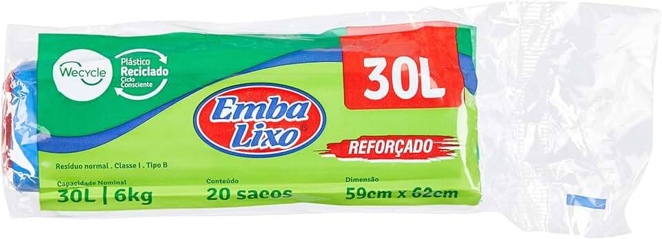 Embalixo Saco Lixo Wecycle Reforçado Azul 30 Litros