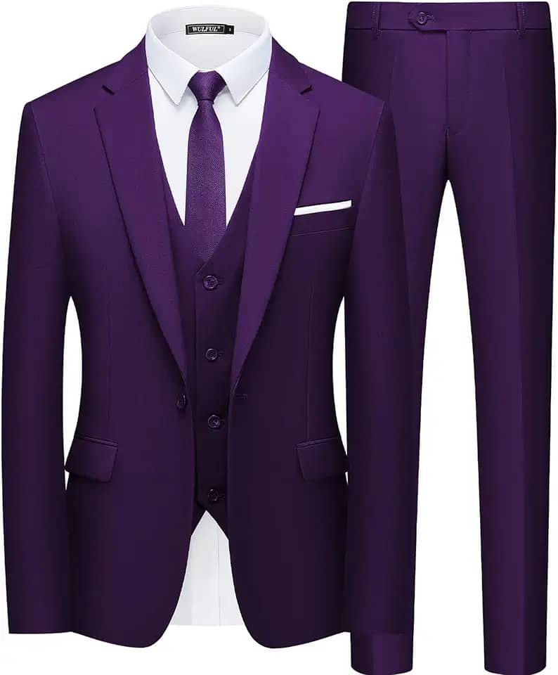 Terno Slim Fit Masculino Um Botão 3 Peças Blazer Vestido Negócios Festa de Casamento Colete e Calça