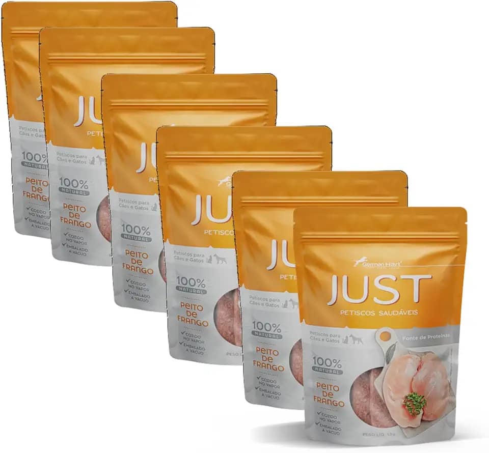 JUST Petiscos Saudáveis Pack com 6 Unidades Sabor Peito de Frango 55G