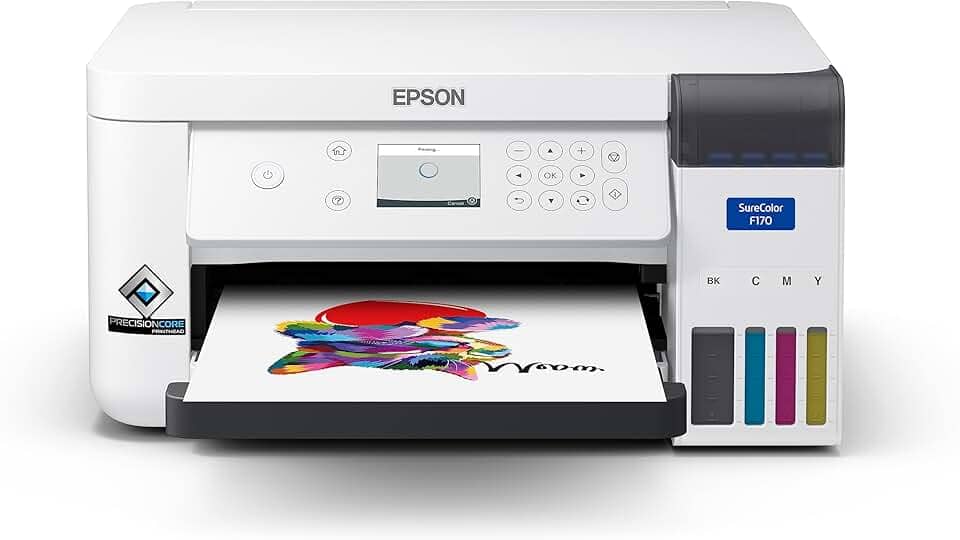 EPSON Impressora Sublimática Surecolor F170, tanque de tinta colorida - USB, A4, Branca, C11CJ80202