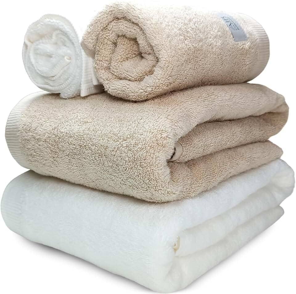 Jogo de Banho Gigante Banhão Buddemeyer Dual Air 100% Algodão 4 peças Toalha Alta Absorção Macia Grossa (Branco Bege 1011/1769)