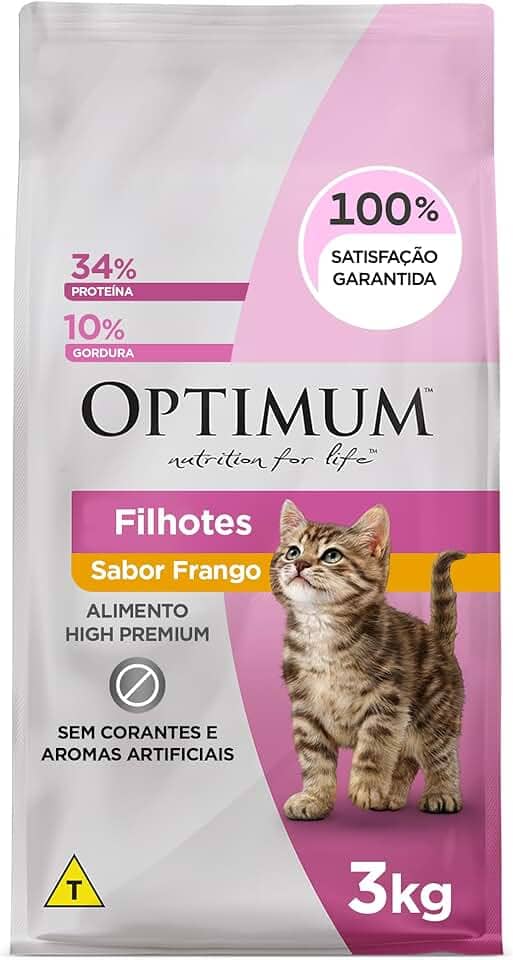 Ração Optimum para Gatos Filhotes Sabor Frango 3kg