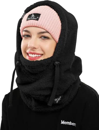 Máscara facial de inverno Balaclava resistente ao vento, máscara de esqui de lã para homens e mulheres, capa de rosto quente chapéu cachecol