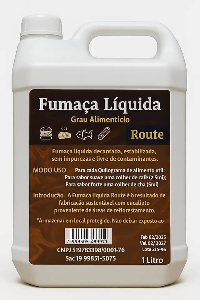 Fumaça Líquida Profissional, Sabor Defumado Natural, Vegano
