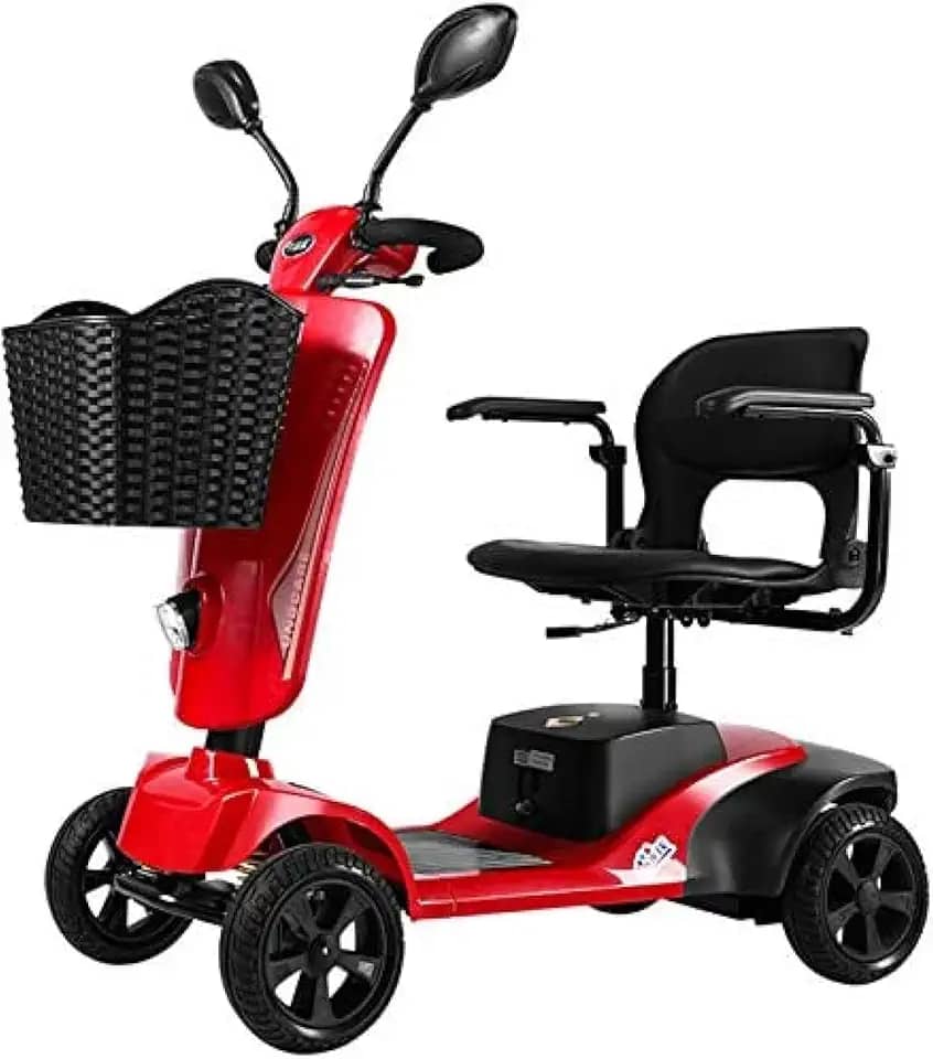 KRASS Scooter Elétrico de 4 Rodas para Adultos Power Mobility Scooter Heavy Duty Seniors Travel Scooter, Dobrável, Corrimão Aberta, 4 Rodas Walker Para Idosos, Collector88