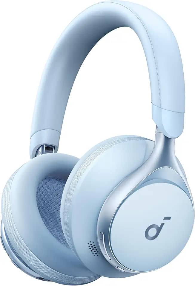soundcore Space One da Anker, Fone de Ouvido Bluetooth 5.3 com ANC adaptivo, Headphone Gamer, Over-Ear, 60h de Bateria, Áudio Hi-Res LDAC, Controle via App, Chamadas Claras, Ajuste Confortável, Azul