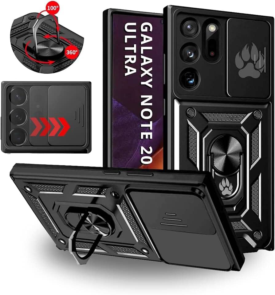Capa Capinha Armor Anti Impacto Ring Luxo Para Galaxy Note 20 Ultra (Tela 6.9) + Anel Giratório + Proteção De Câmera - Proteção Militar