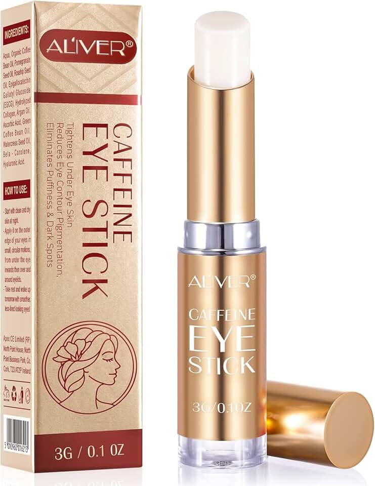 Bastão de cafeína para os olhos, creme para olhos com cafeína, bastão clareador para olheiras, creme para olhos antienvelhecimento, produtos de tratamento para os olhos para linhas finas, bolsas, rugas, inchaço 3 g