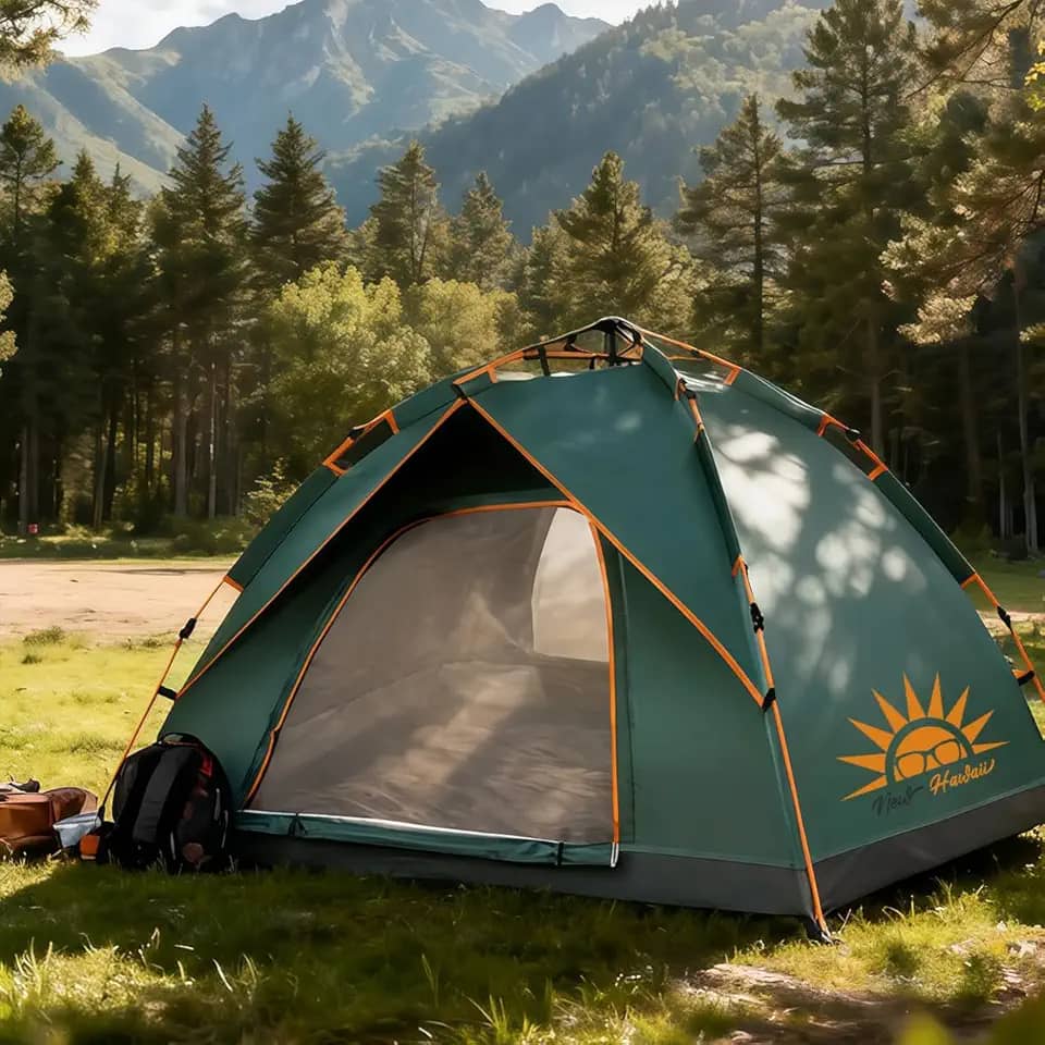 Barraca de Camping Automática 2 Pessoas,Impermeável com Proteção UV e Resistente a Chuva e Vento