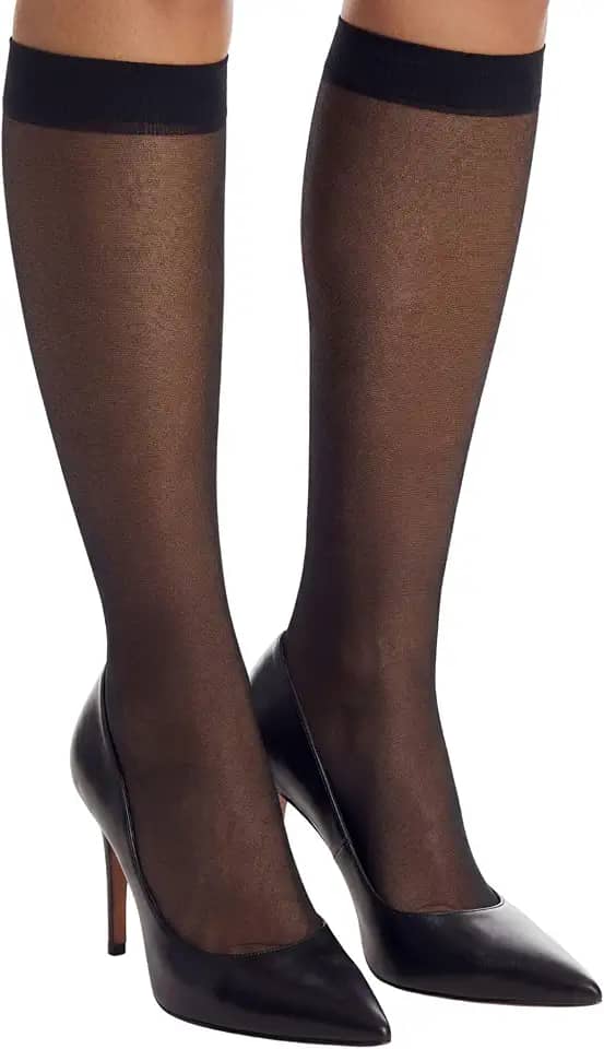 Meia Social Fio 15 Fina 3/4 Em Poliamida Translúcida Selene