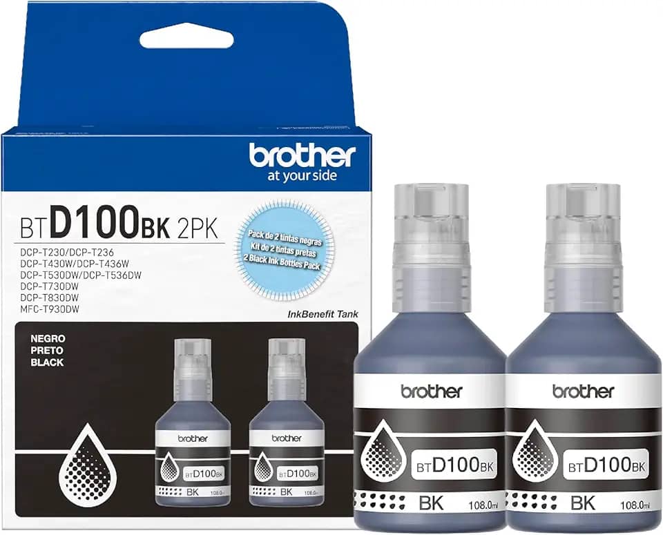 Brother BTD100BK Pacote de garrafa de tinta preta