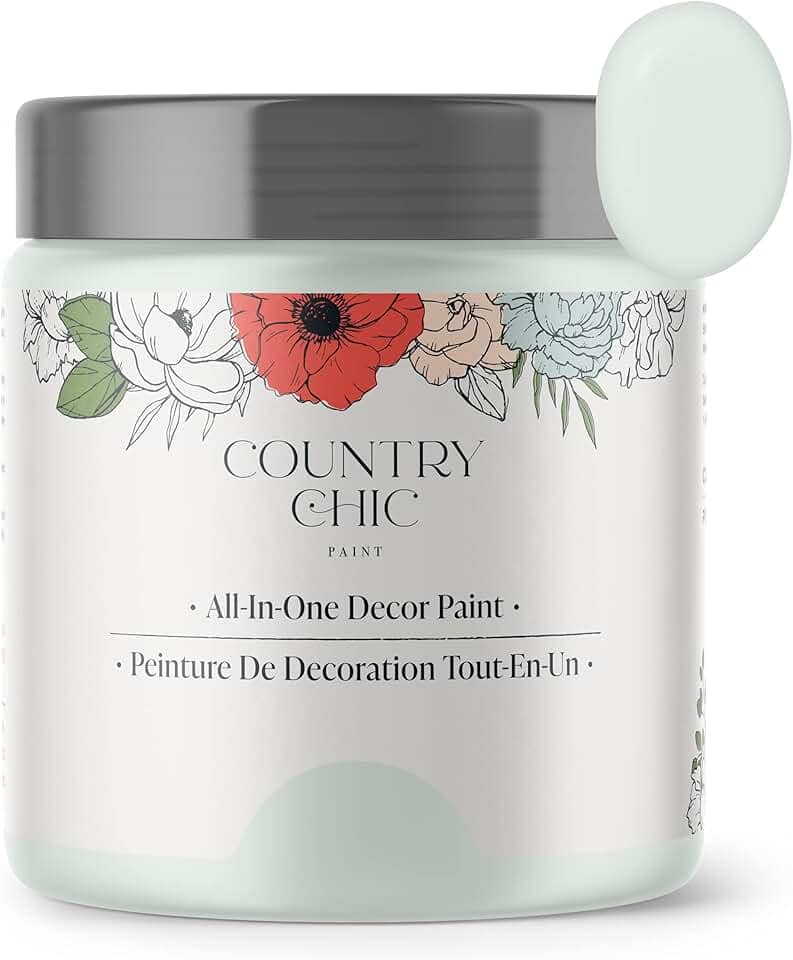 Country Chic Paint - Tinta multifuncional estilo giz para móveis, decoração de casa, armários, artesanato, ecológica, tinta fosca - cordão de pérolas [verde claro] 113 g