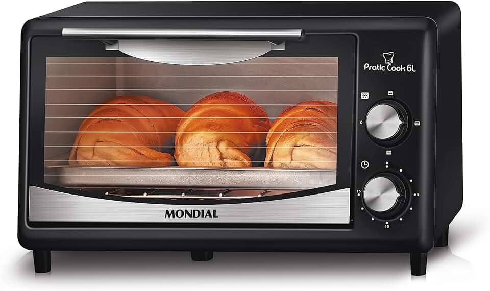 MONDIAL Forno Pratic Cook 6L, Preto, 650W, 220V - FR-09