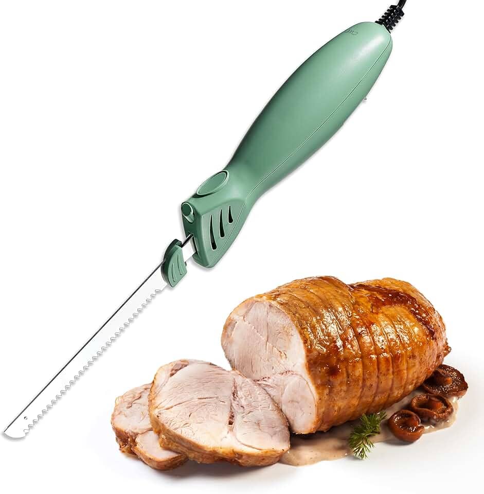 COOK WITH COLOR Faca elétrica de 100 W, duas lâminas para corte versátil, precisão e conveniência para sua cozinha, 5 x 5 x 42 cm, verde