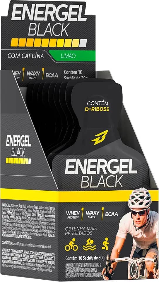 Energel Black 10 Sachês Sabor Limão Bodyaction