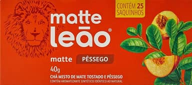 Leão Chá Matte Com Pêssego Fuze Com 25 Saquinhos