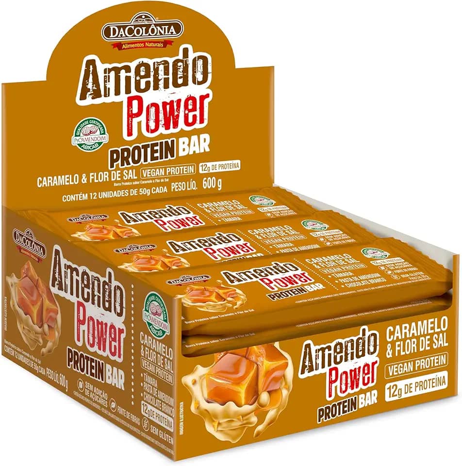 BARRA AMENDOPOWER PROTEIN CARAMELO/FLOR DE SAL DISPLAY 12X50G
