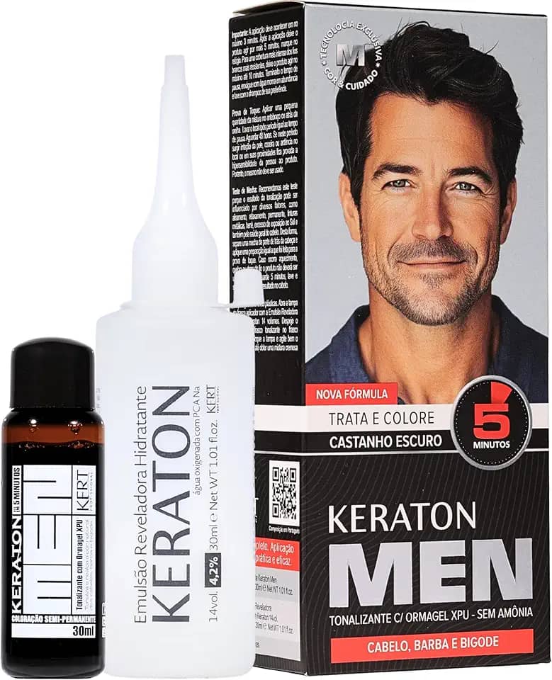 Keraton Tonalizante Men 30Ml Castanho Escuro
