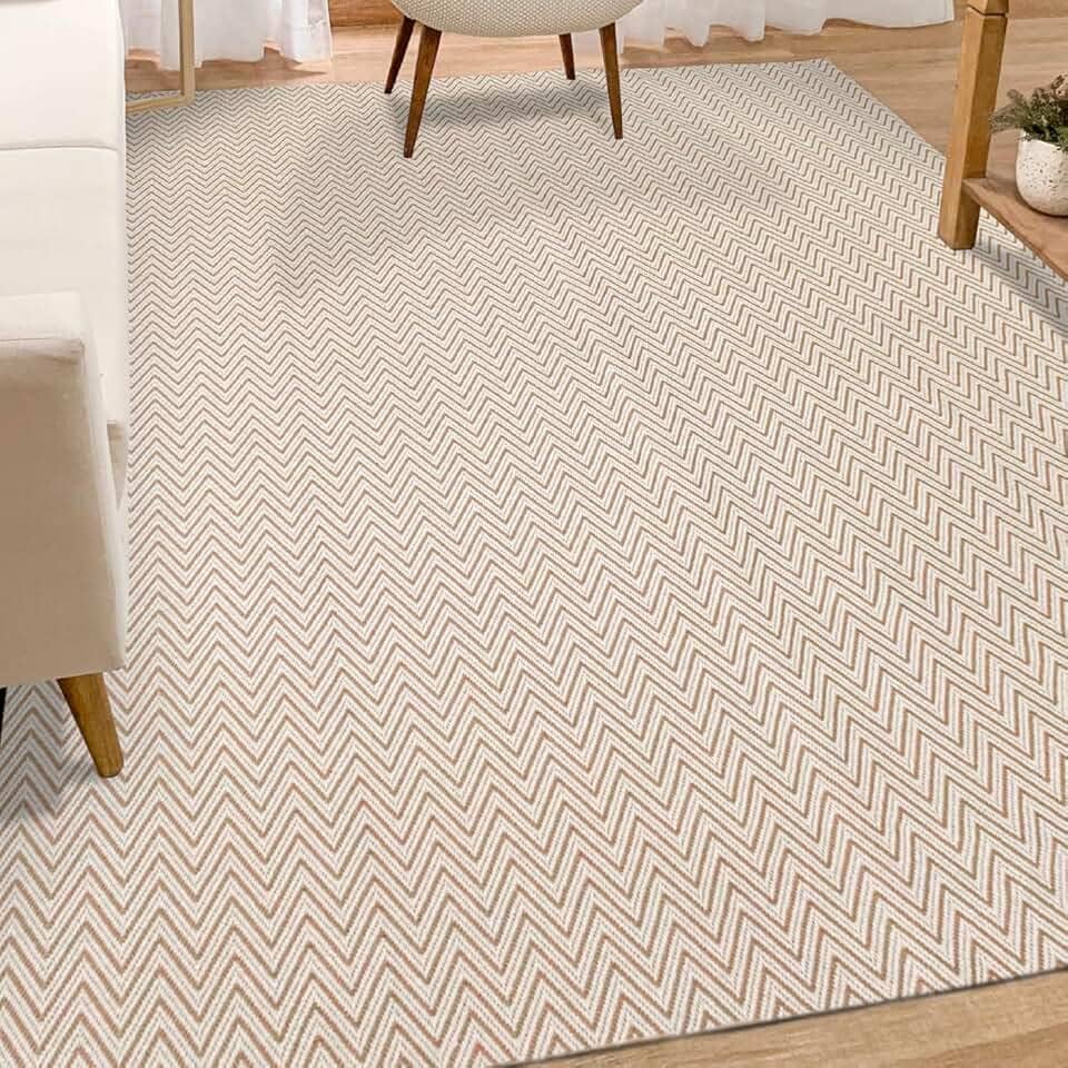 Tapete Sala Grande de Sisal com Algodão 2,00 x 3,00m Rústico Artesanal Antiderrapante Cor Palha Caramelo