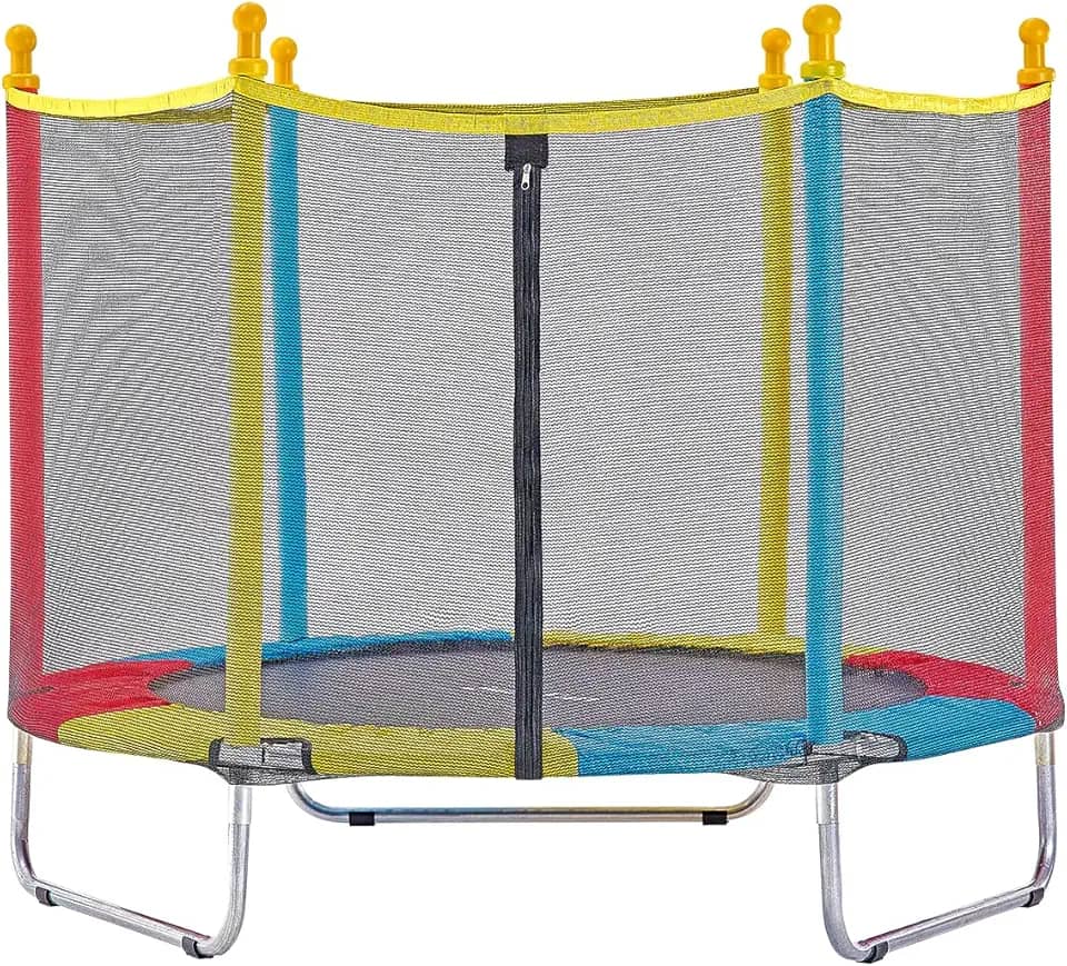 JUSTFUN, Cama Elástica Infantil 1,40M ou 1,80M Trampolim Infantil Cama Elástica Resistente Pula Pula Premium para Área Interna ou Externa Playground Brinquedo Diversão para Crianças Brincar