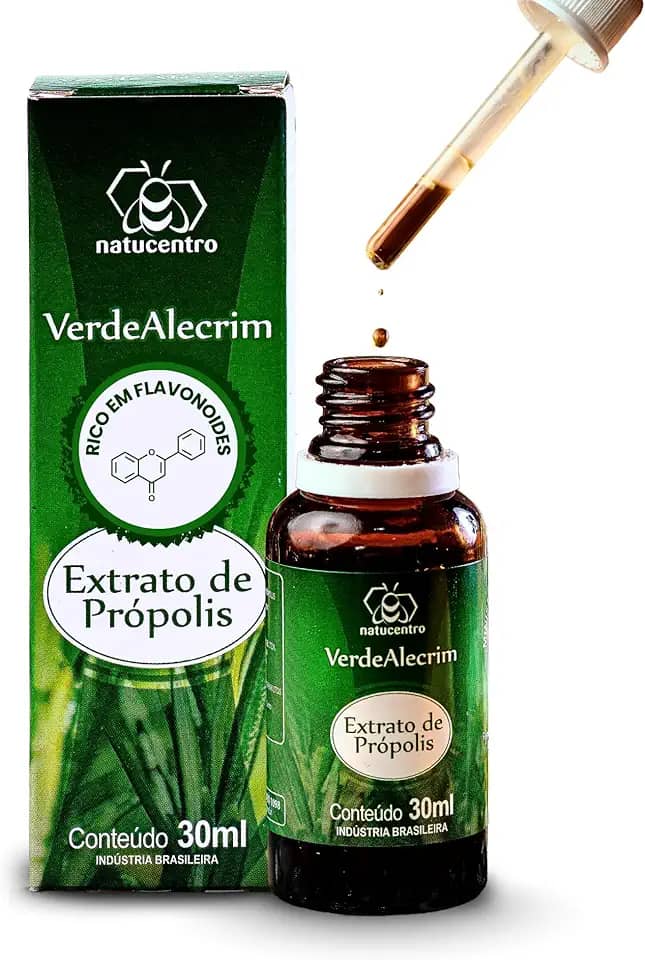 Extrato de Propolis VerdeAlecrim Natucentro 30ml – Própolis Verde Mineira com Teor de Flavonoides e Artepillin C – Extrato de Propolis Natural para Imunidade e Bem-Estar