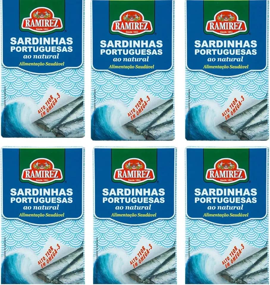 Sardinha Portuguesa em Água ao Natural RAMIREZ - 125g - Tampa Abre Fácil - 6 Unidades