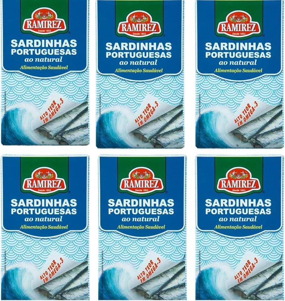 Sardinha Portuguesa em Água ao Natural RAMIREZ - 125g - Tampa Abre Fácil - 6 Unidades