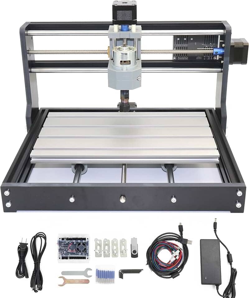 RATTMMOTOR 3018 Pro 3 Eixos GRBL Control DIY Mini CNC Router Machine Kit CNC Fresadora de Gravação Área de Trabalho 30 x 18 x 4,5 cm para Corte Plástico de Madeira Acrílico PVC PCB