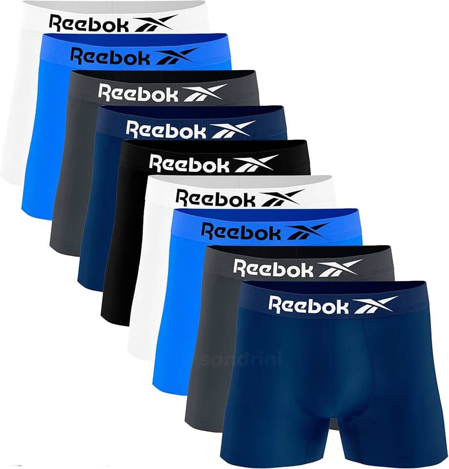 Kit 9 Cuecas Boxer Reebok Masculina Microfibra Sem Costura Conforto Original
