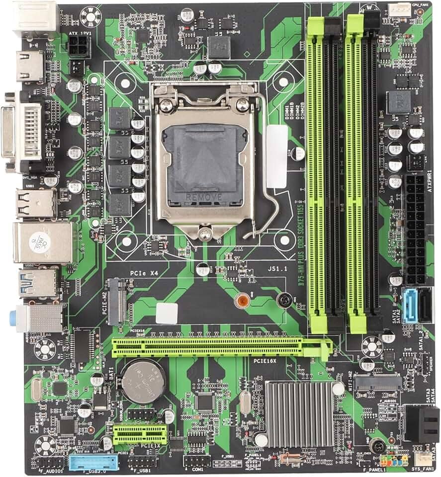Placa-mãe de Computador LGA 1155, Placa-mãe para PC para Jogos B75 HM DDR3 6 Gbps Micro ATX, Suporte para Memória DDR3 NVME M.2 M.2 USB3.0 SATA3.0 PCIe X16, Placa-mãe ATX para