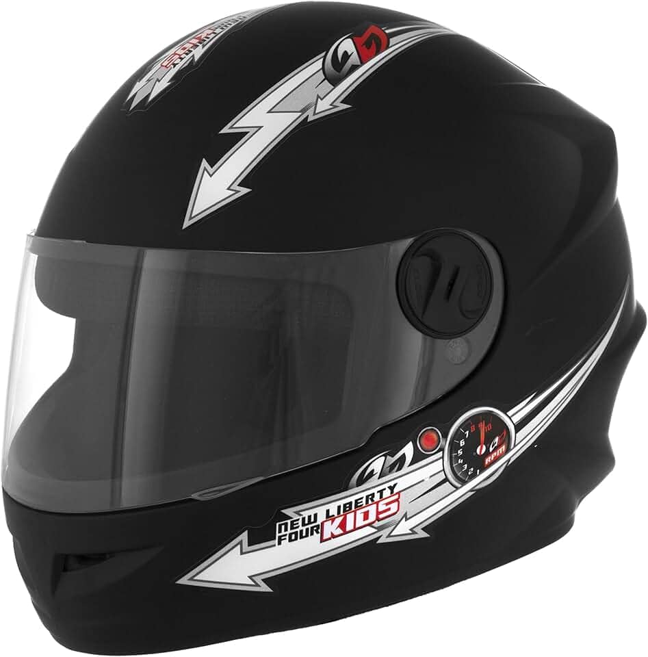 Pro Tork Capacete Moto Liberty Four Kids, Preto Fosco, Tam. 54