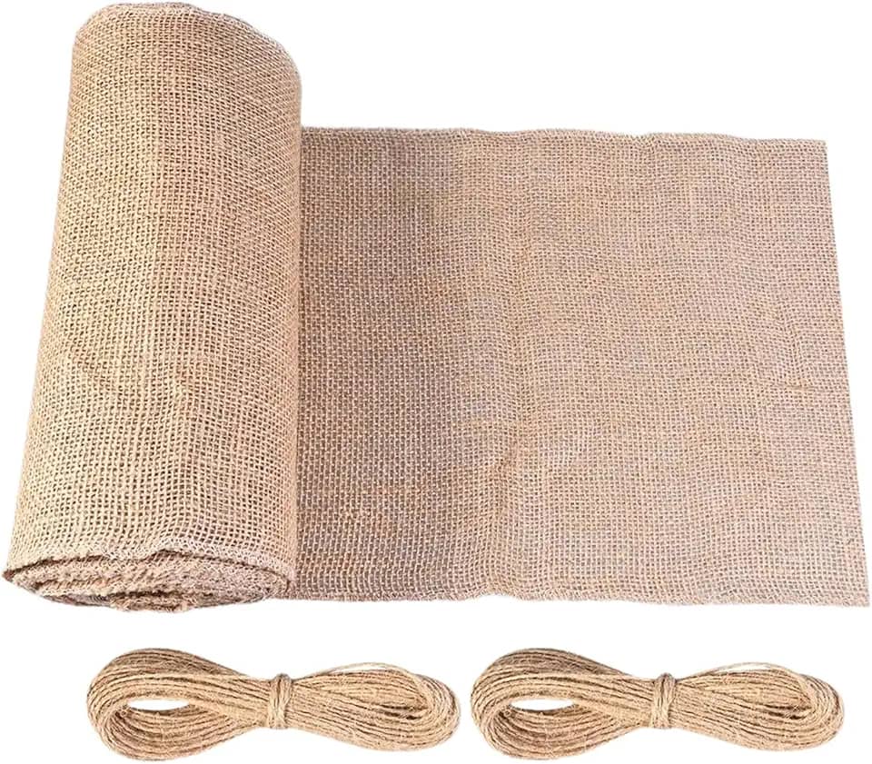 Rolo de lavável, 2 rolos de 10 m, enfeites de barbante, caminho de mesa decorativo de linho para artesanato faça você mesmo, jogos americanos de