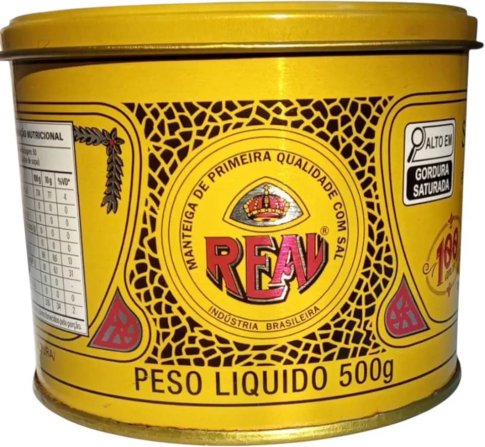 Manteiga Real Lata 500g - Premium - Com Sal - Sem conservantes - Primeira Qualidade - Tradição Mineira do Interior